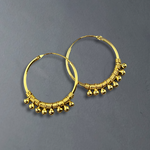 925 Sterling Gold Plated Gyspy Hoop Earrings - OHR925-126