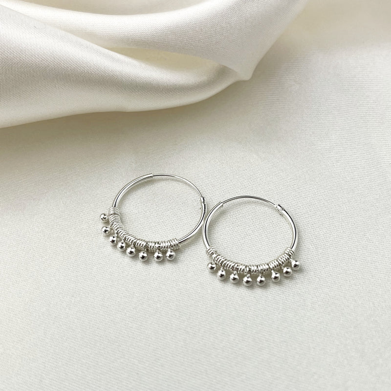 925 Sterling Silver Gyspy Hoop Earrings OHR925-60