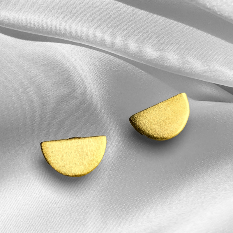 925 Sterling gold plated mini earrings "halfmoon"