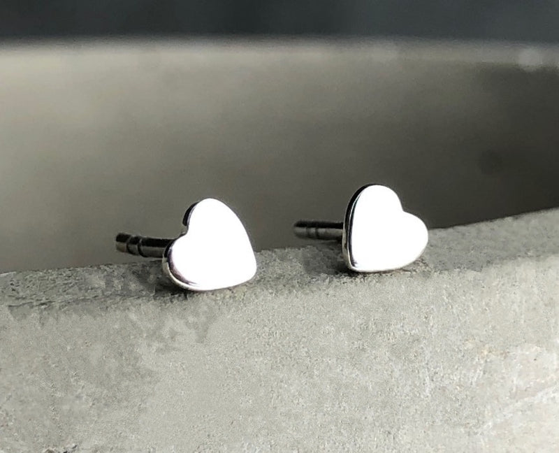 Mini 925 sterling silver studs heart