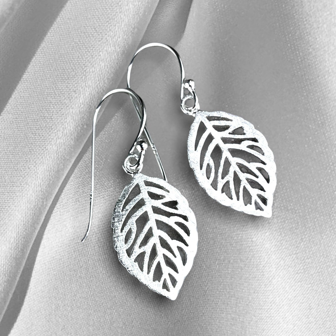 925 sterling earrings "silver leaves" - Ear925-13