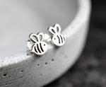 Bee Mini Stud Earrings - 925 Sterling Silver Earrings - Stamina Creativity Symbol Jewelry - Ear925-90