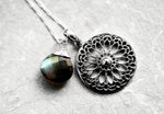Labradorite Gemstone Mandala Jewelry Set - 925 Sterling Silver Meditation Chain - K925-118
