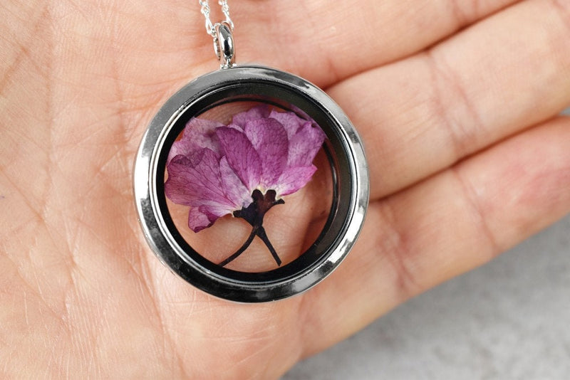 Japanese Cherry Blossom Medallion-925 Sterling Silver Chain Sakura cherry blossom pendant-K925-79