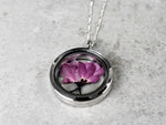 Japanese Cherry Blossom Medallion-925 Sterling Silver Chain Sakura cherry blossom pendant-K925-79