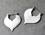 Minimalist Drop Earrings - 925 Sterling Silver Brushed Sultan 1001 Night Arab Style Ear925-87