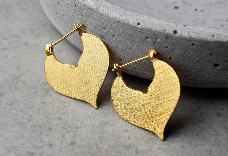 Minimalist Drops Earrings-925 Sterling Gold Gold plated Matt Orient Sultan 1001 Nights Arabic Style-OHR925-27