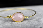 Rose Quartz Bracelet-Gilded Gemstone RETARM-26