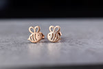 Biene Mini Earrings-925 Sterling Rosegold Gold-plated Earrings-OHR925-40