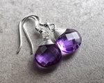 Amethyst Drop Earrings - 925 Sterling Silver Gem Earrings - Ear925-85