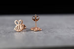 Biene Mini Earrings-925 Sterling Rosegold Gold-plated Earrings-OHR925-40