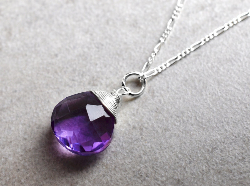 Amethyst Silver pendant pendant chain - K925-21