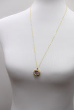 Romantic Rose Nosps Glass Locket Pendant - 925 Sterling Gold Plated Real Rose Chain - K925-157