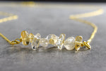 Citrine Gold Necklace-925 Sterling Gold-plated Minimalist Gemstone Jewelry-K925-149