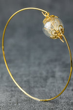 Dandelion Pust Floral Bangle - Gold Gold Plated Terarrium Jewelry - Retar-15