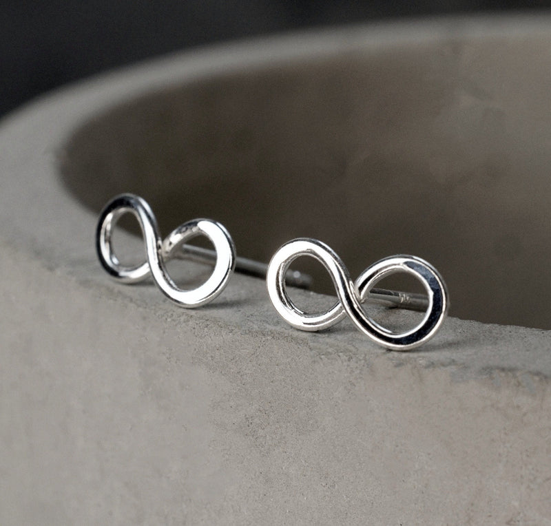 Infinity Mini Earrings-925 Sterling Silver Minimalist Jewelry-OHR925-110