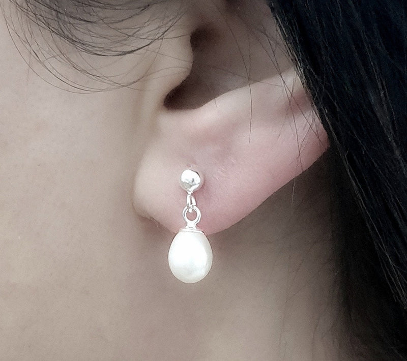 Classic Beads Earrings - 925 Sterling Silver Luxurious Pearl Earrings - Ear925-67