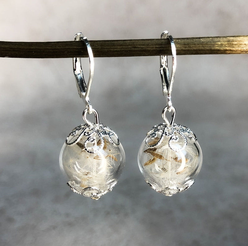 Dandelion Pust Floral Earrings - Elegant Ornament Earrings - Vinohr-67