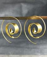 Gold Spiral Earrings - 925 Sterling Gold Gold Plated Creole Luxurious Elegant Earrings Ear925-70