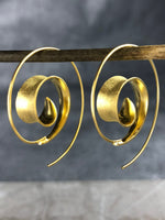 Gold Spiral Earrings - 925 Sterling Gold Gold Plated Creole Luxurious Elegant Earrings Ear925-70