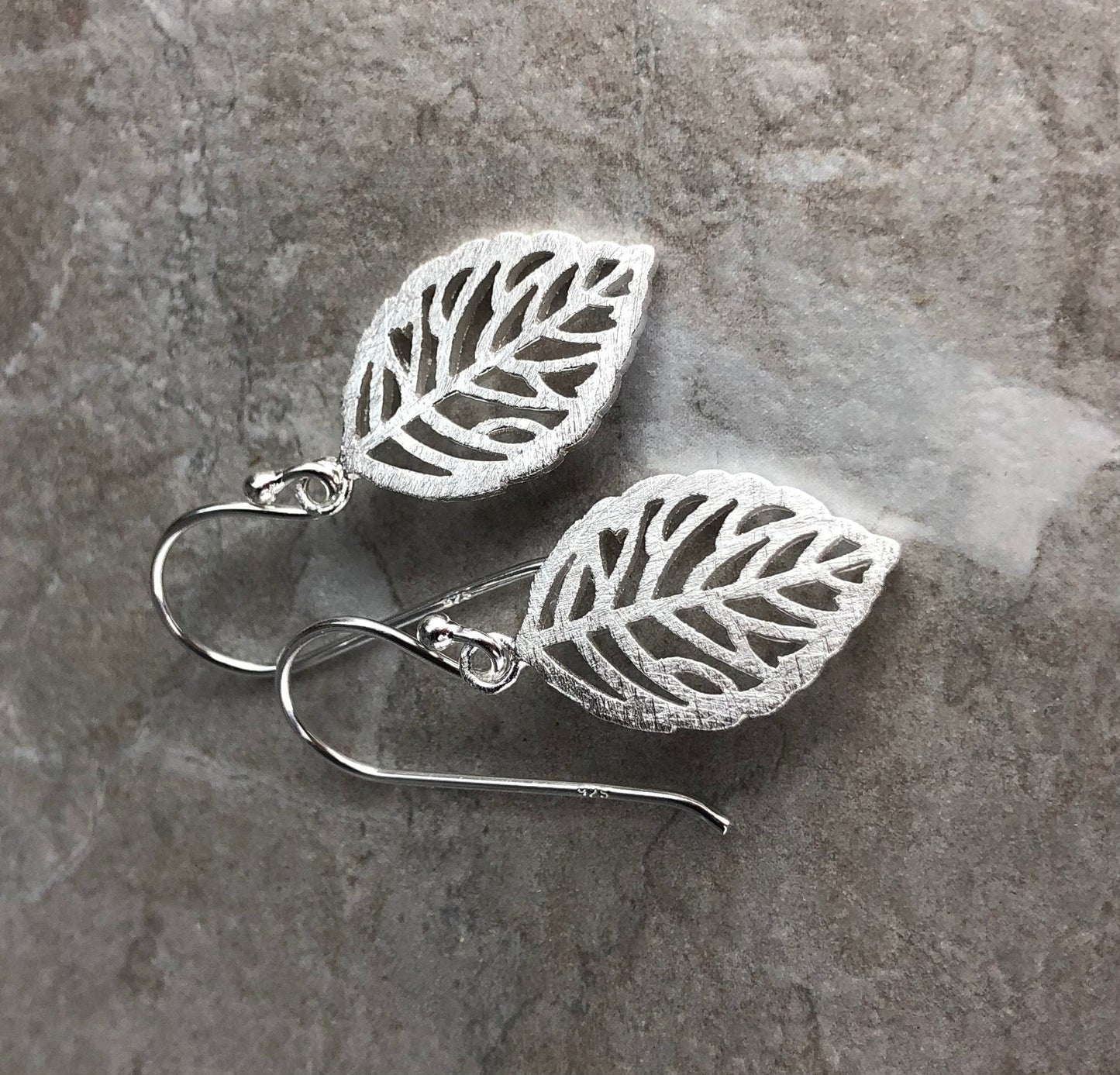 Minimalist Leaf Earrings - 925 Sterling Silver Monstera Plant Jewelry - Ear925-13