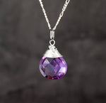 Amethyst Silver pendant pendant chain - K925-21