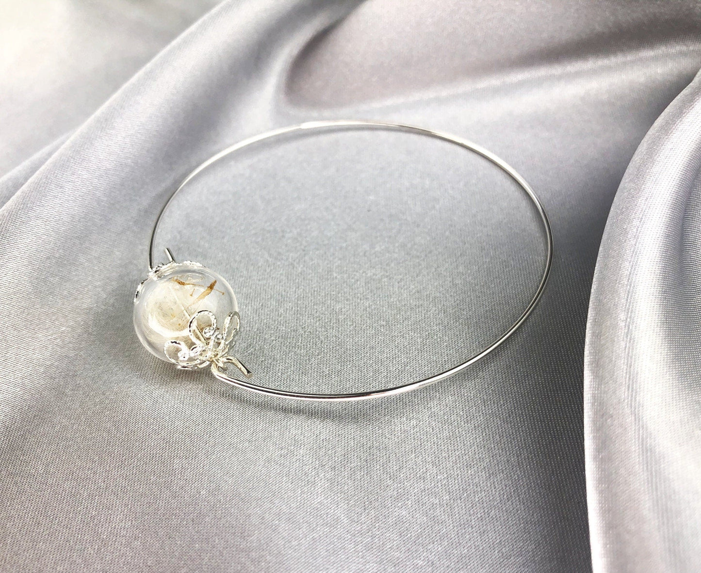 Elegant Pustflumen Seed Bangle - Minimalist Silver Plated Jewelry - Retars 32
