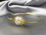 Dandelion Pust Floral Bangle - Gold Gold Plated Terarrium Jewelry - Retar-15