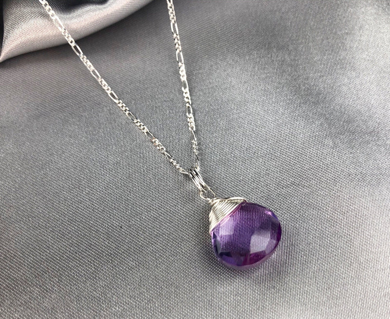 Amethyst Silver pendant pendant chain - K925-21