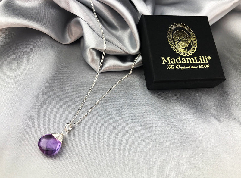 Amethyst Silver pendant pendant chain - K925-21