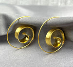 Gold Spiral Earrings - 925 Sterling Gold Gold Plated Creole Luxurious Elegant Earrings Ear925-70