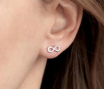 Infinity Mini Earrings-925 Sterling Silver Minimalist Jewelry-OHR925-110