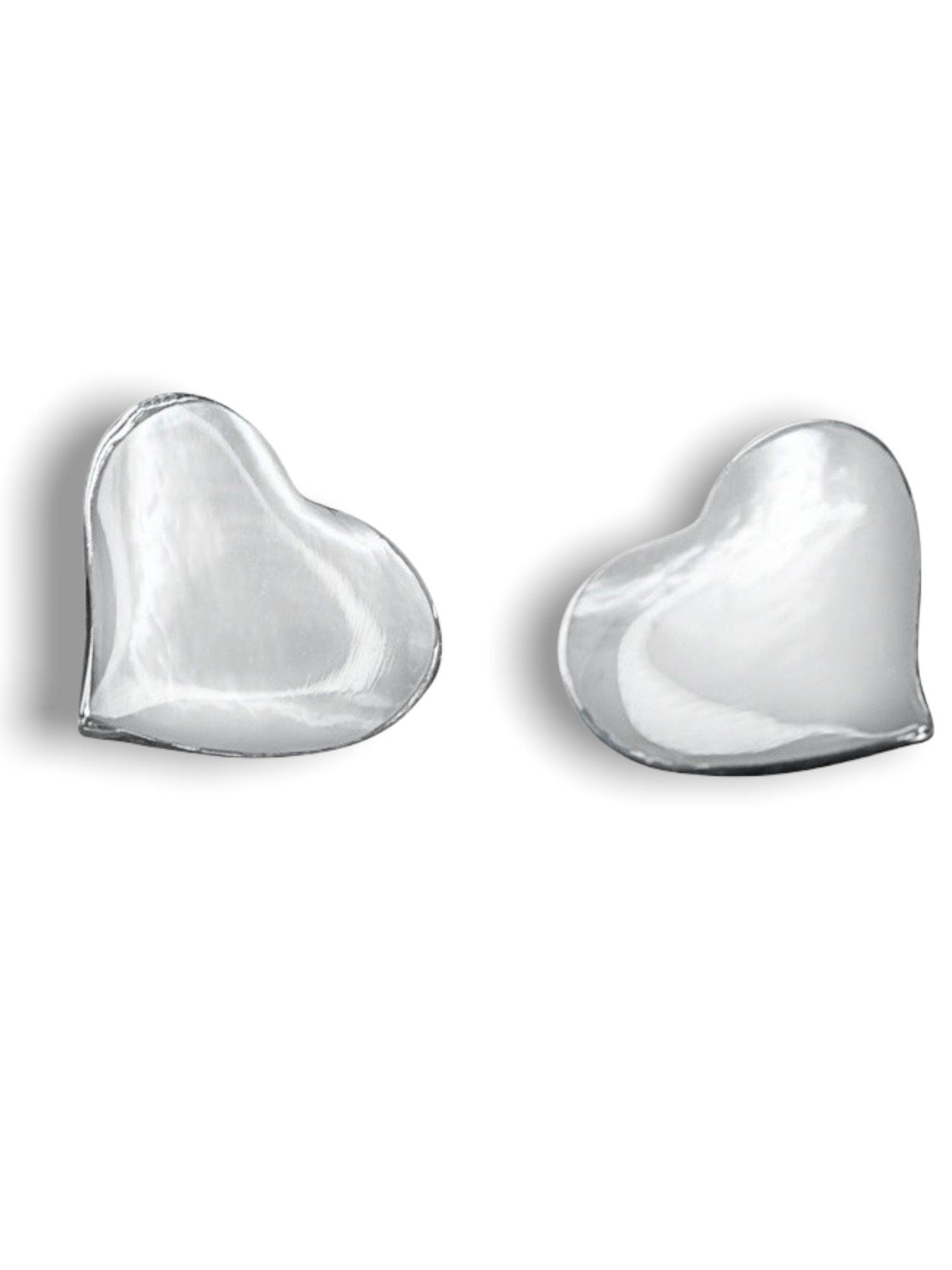 Heart-shaped mother of pearl earrings made of 925 sterling silver - Ear925-94