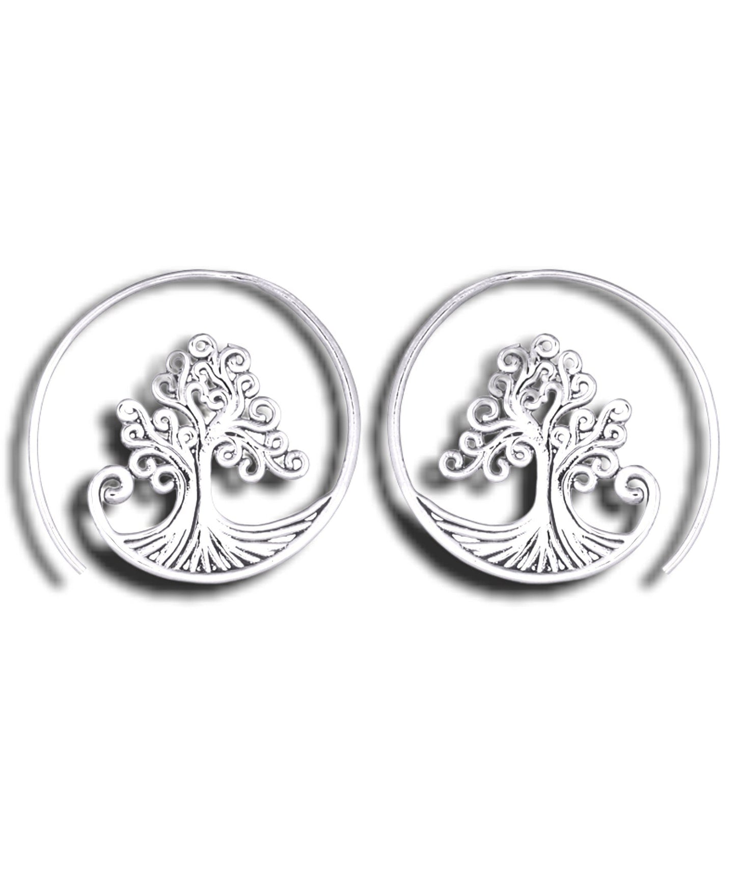 Grob Spiral Earrings - 925 Sterling Silver Tree of Life Earrings Ear 925-79