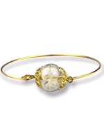 Dandelion Pust Floral Bangle - Gold Gold Plated Terarrium Jewelry - Retar-15