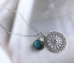 Labradorite Gemstone Mandala Jewelry Set - 925 Sterling Silver Meditation Chain - K925-118