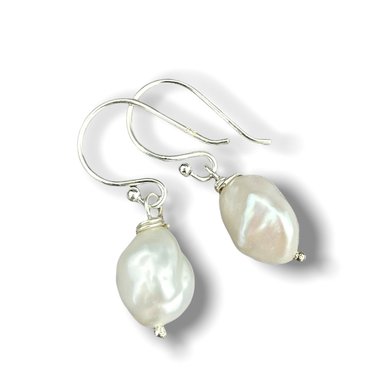 Baroque freshwater pearl earrings - beads drop earrings - Ear925-132