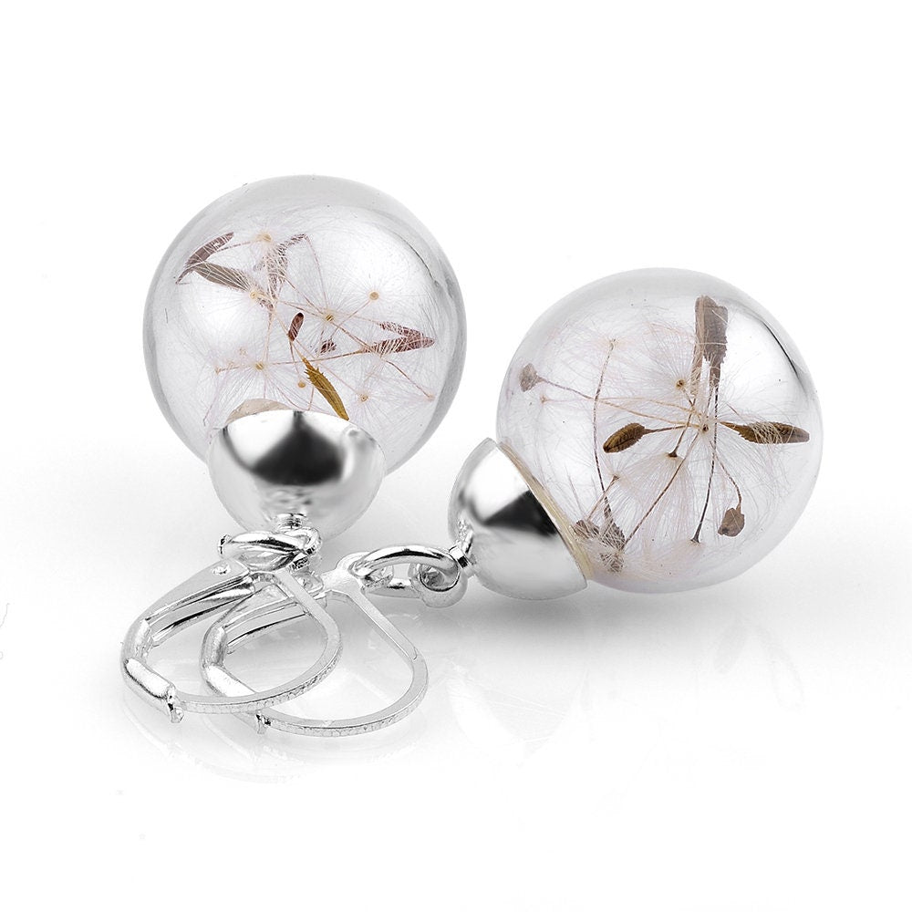 Pust Flowers Earrings - Wish You Was Earrings - Floral Minimalist Silver Nature Jewelry - Vinohr-10