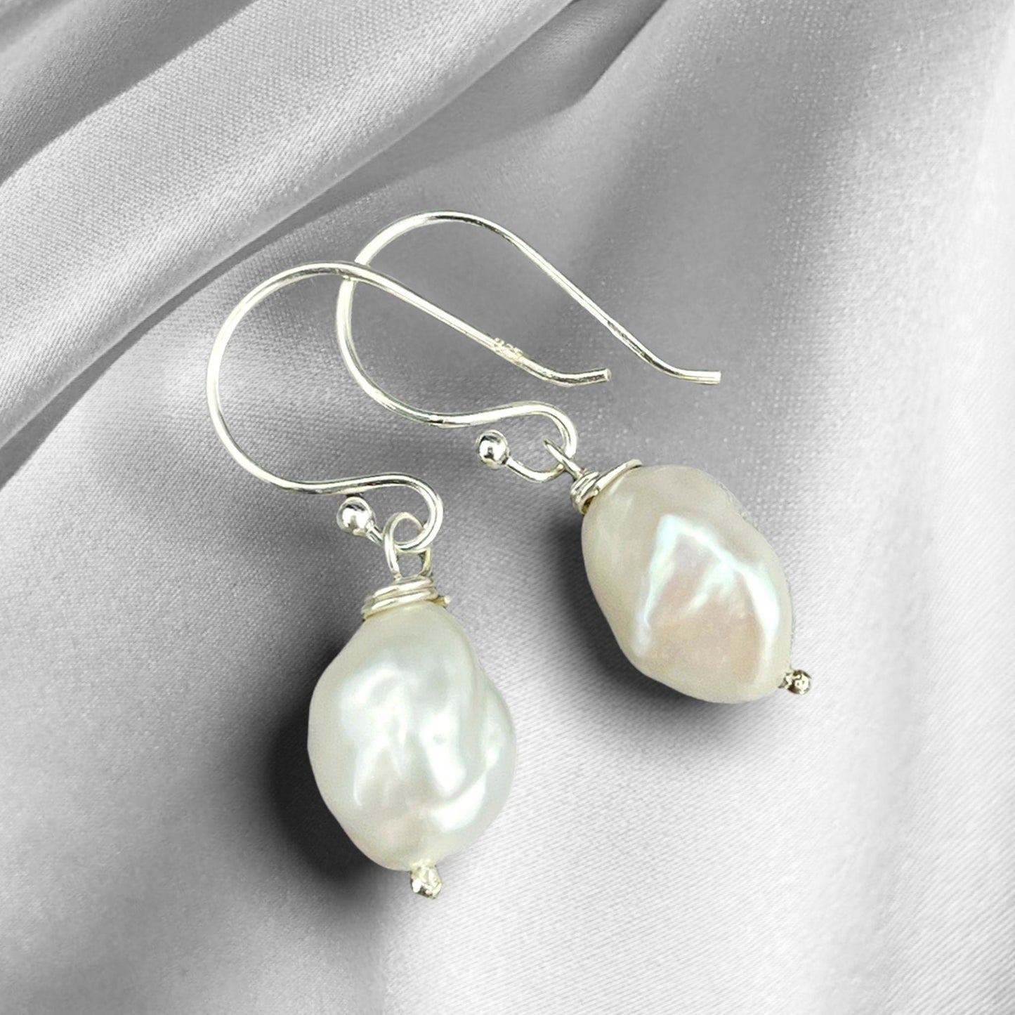 Baroque freshwater pearl earrings - beads drop earrings - Ear925-132