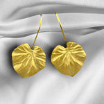 Tropical Earrings 925 Sterling Gold Gold Golden Monster Sheet Earrings OHR925-23