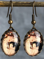 Mother Child Earhanger-Gustav Klimt Painter Bronze Art Lover Vintage Style Earrings-VINOHR-27