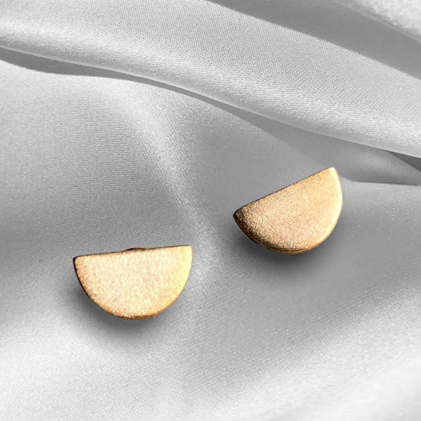Crescent Mini Stud Earrings - 925 Rosegold Gold Plated Minimalist Earrings - Ear925-39