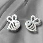 Bee Mini Stud Earrings - 925 Sterling Silver Earrings - Stamina Creativity Symbol Jewelry - Ear925-90