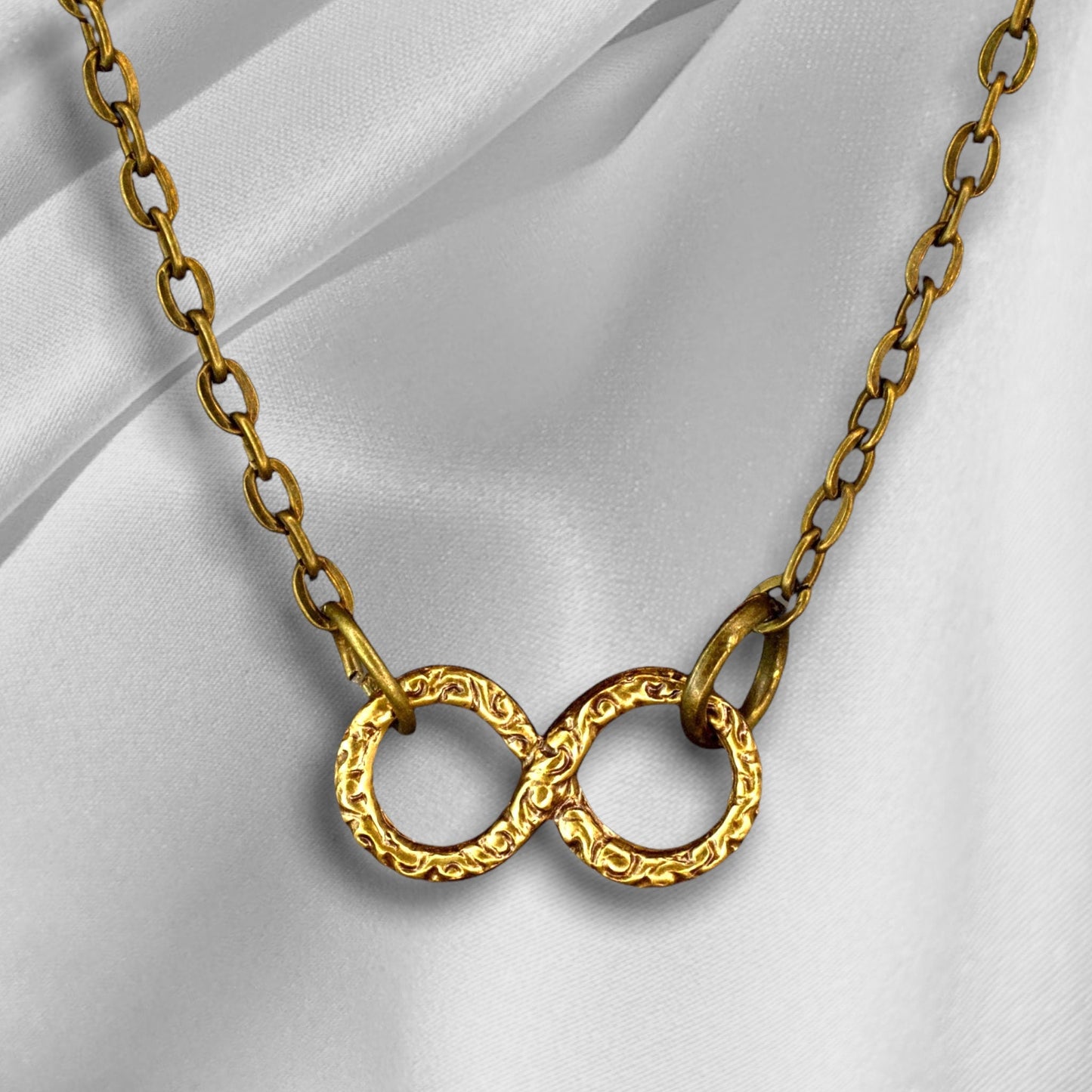Infinity Chain - Bronze Filigree Infinity Eternity Jewelry Vintage Style Jewelry - VIK-98
