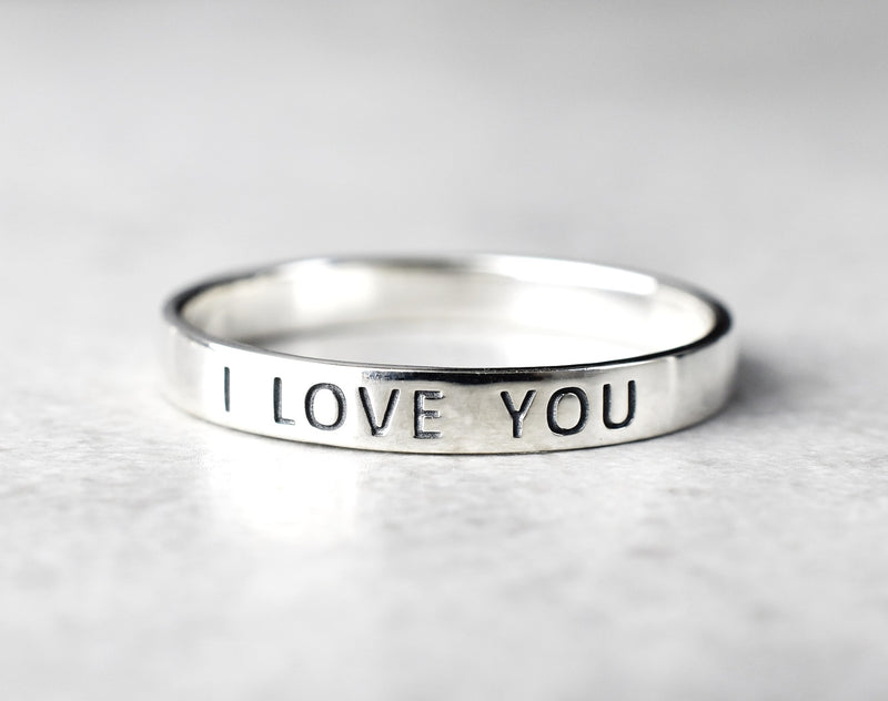 ICH LIEBE DICH! 925 Sterling Silver Ring (Unisex)