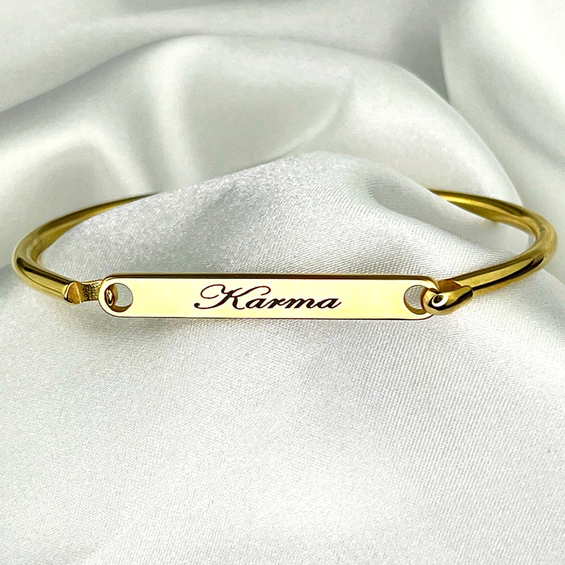 Personalized Stainless Steel Bracelet - Engraving - Gold Color - RETARM-16