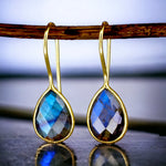 925 Sterling Silver Gold-plated Labradorite Earrings