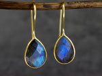 925 Sterling Silver Gold-plated Labradorite Earrings