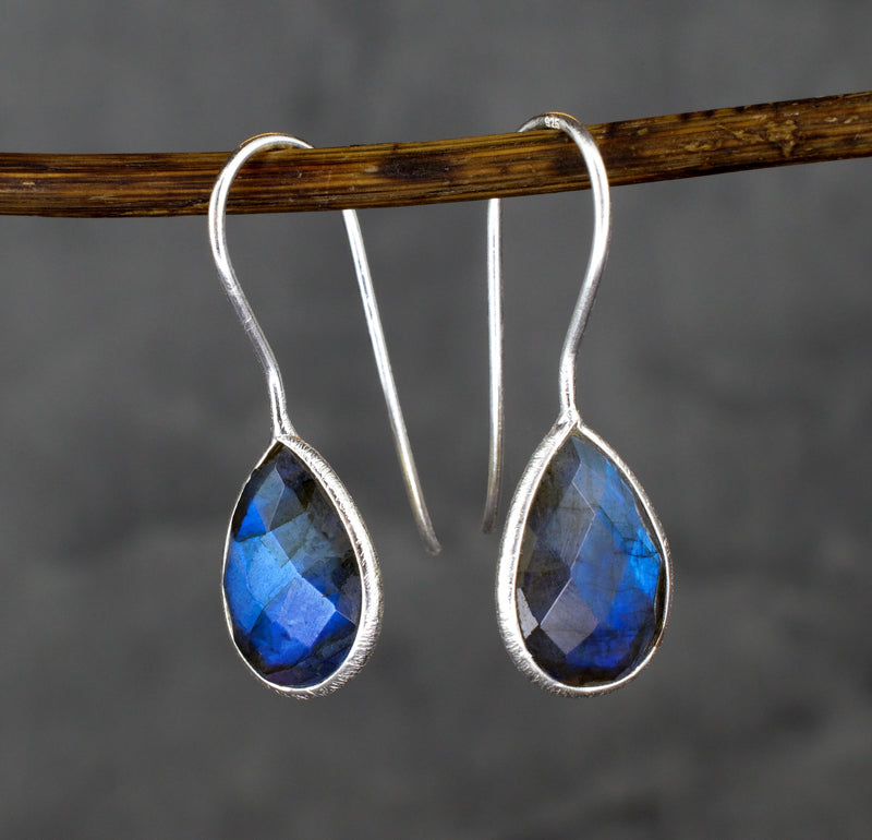 925 Sterling Silver Labradorite Earrings - Ear925-97