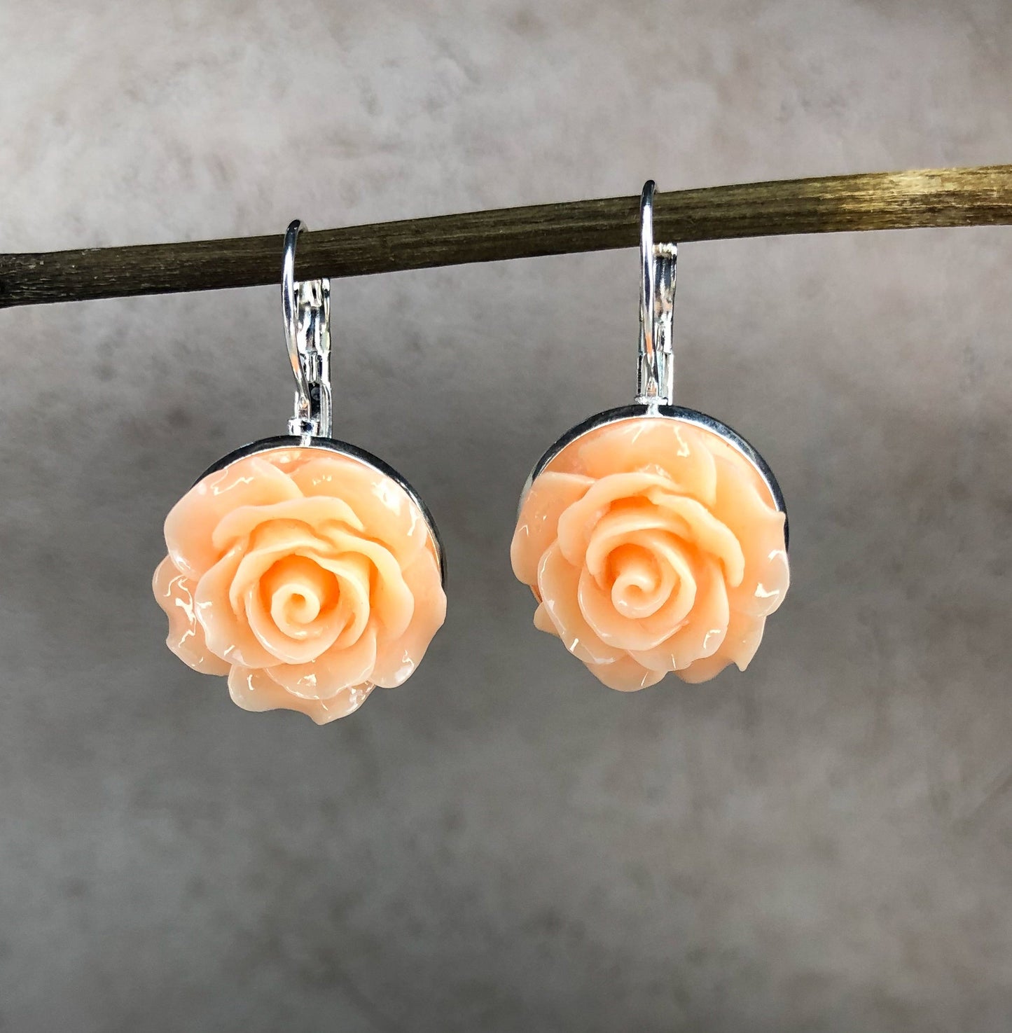 Summer roses earrings in vintage style - vinohr-80